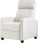 BestMassage | Recliner Chair | with 2 Point Massage Function | Textile Beige | with Lumbar Support, Adjustable Push Back, Footrest & Padded Seat | Easy Assembly | for Living Room, Home Theatre by CozyNest Decor