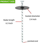 50 Pack Landscape Stakes with Gasket Caps - 6.3 Inch Heavy-Duty Galvanized Steel Garden Spikes are Used to Fixing Weed Barrier, Artificial Lawn, Patio Rug, Etc by GreenHaven Gardens