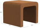 Modern Channel Rust Velvet Foot Stools Ottoman Home Décor, Soft Ottoman Foot Rest Chair for Bedroom and Living Room, Vanity Chair and Stool in Dressing Area, and Lounge by CozyNest Decor