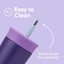 Owala Kids Insulation Stainless Steel Tumbler with Spill Resistant Flexible Straw, Easy to Clean, Kids Water Bottle, Great for Travel, Dishwasher Safe, 12 Oz, Purple (Peacock Palace) by TinyTreasures Baby Boutique