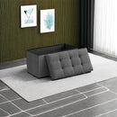 SONGMICS MAZIE Collection - 30 Inches Folding Storage Ottoman Bench, Ottoman Foot Rest, End of Bed Bench, Storage Chest, Load 660 lb, for Living Room, Bedroom, Entryway, Dark Gray ULSF47K by CozyNest Decor