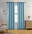 MIUCO Blackout Curtains Room Darkening Curtains Textured Grommet Panels for Living Room 2 Panels 52x84 Inch Long Sky Blue by TinyTreasures Baby Boutique