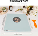 RECUTMS Photo Album Self Adhesive with Round Window 4x6 5x7 6x8 8x10 Magnetic Scrapbook with 40 Pages Leather Cover DIY Photo Album with Metallic Pen and Scraping Plate (Sky Blue) by TinyTreasures Baby Boutique