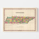 Vintage Map of Tennessee 1824