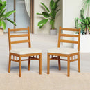 Outdoor Wooden Dining Chair Set of 4 with Padded Seat Cushions-White by LJGDeals