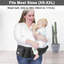 Baby Hip Carrier, Hip Seat Baby Carrierwith Adjustable Waistband, Ergonomic No-Slipped Seat, Breathable Materials for Newborns to Toddlers（Black by TinyTreasures Baby Boutique