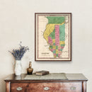 Vintage Map of Illinois 1824