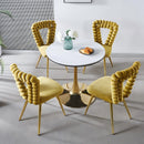 Modern Chair With Iron Tube Legs, Soft Cushions And Comfortable Backrest, Suitable For Dining Room, Living Room, Cafe, Hairball Back by Unique Piece Furniture