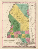 Vintage Map of Mississippi 1824