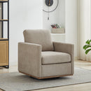 30.5"W Square Upholstered Swivel Accent Chair - Taupe