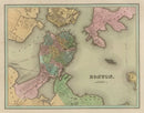 Vintage Map of Boston, Massachusetts 1838