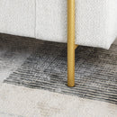 Elegant Upholstered Storage Bench With Cylindrical Arms And Iron Legs, by HouseOfZazla