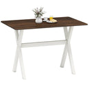 Modern Dining Table Wooden Kitchen Table with X-shaped Frame-White by LJGDeals