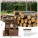 TOPMAX Large Fir Wood Potting Bench with Hutch and Storage by HouseOfZazla