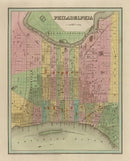 Vintage Map of Philadelphia, Pennsylvania 1838