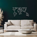 Geometric World Map Metal Wall Art