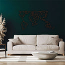 Geometric World Map 5 Piece Metal Wall Art