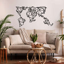 Geometric World Map 5 Piece Metal Wall Art