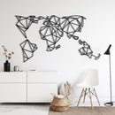 Geometric World Map Metal Wall Art