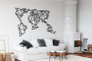 Geometric World Map Metal Wall Art