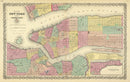 Vintage Map of New York City, New York 1856