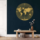 World Map Circle Metal Wall Art
