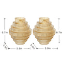 D5.9x6.7' Tiered Geometric Amber Luster Clear Vase, Set of 2 by HouseOfZazla