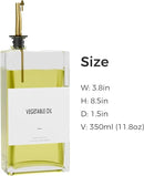 Olive Oil Dispenser For Kitchen, Glass Oil Bottle 350ML Oil And Vinegar Dispenser Set Of 4 with 4 Stainless Steel Pourers & 88 Labels, Soy Sauce Dispenser, Coffee Syrup Bottles by CozyNest Decor