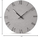 Stephanie Imports Modern Minimalist Concrete Hiding Gray Silent Wall Clock (Roman Numerals) by CozyNest Decor
