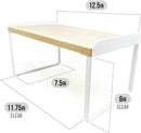 Mitus Shelf Organizer and Storage, Tiered Wood Cabinet Rack for The Kitchen Counter, Bathroom Counter, Pantry Cupboard, Office Desk Bookshelf, 12" Wide Natural and White by CozyNest Decor