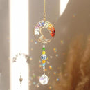 3pcs Tree of Life Chakra Crystal Suncatcher Windows Hanging Gloden Sun Catchers Decor with Prisms for Car, Feng Shui House Warming Gift for Home by GreenHaven Gardens