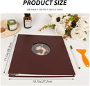 RECUTMS Photo Album Self Adhesive with Round Window 4x6 5x7 6x8 8x10 Magnetic Scrapbook with 40 Pages Leather Cover DIY Photo Album with Metallic Pen and Scraping Plate (Brown) by TinyTreasures Baby Boutique