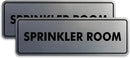 Signs ByLITA Standard Sprinkler Room Sign (Brushed Silver) - Large 2 Pack by GreenHaven Gardens