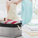 Organization and Storage Bins for Shelves - 16x12x8 inch Large 3 Pack Fabric Storage Cubes Collapsible Baskets for Shelves with Rope, Storage Basket for Organizing Cloth Laundry (Black & Grey) by TinyTreasures Baby Boutique