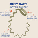 Busy Baby Bottle Bungee - Sippy Cup Strap - Keeps Bottles and Sippy Cups Off The Floor - Food Grade Silicone - Dishwasher Safe (Tan) by TinyTreasures Baby Boutique