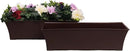 Elly Décor Set of 2 24x8 Rectangular Modern, Resistant and Self Watering Planter with Rattan-Like Finish, 24", Chocolate Brown by CozyNest Decor