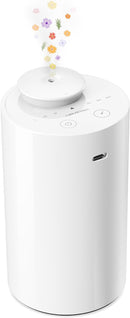 Waterless Diffuser for Essential Oil, Battery Operated Nebulizer, 0.7 Fl.Oz./ 20mL Capacity, Mini Scent Air Machine, 3 Countdown Timers & 3 Mist Levels for Home, Room, Car, Office - AN6 White by TinyTreasures Baby Boutique