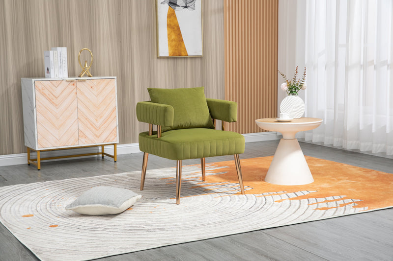 Accent Chair, leisure single chair with Golden feet