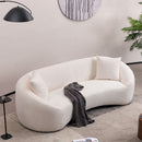 Curved 3 Seater Sofa For Living Room - White by HouseOfZazla