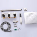 2 Functions Complete Shower Fixtures, 3 Knob Handles Complete Shower Systems, 10 inches Brushed Nickel - 2W03