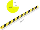 L-Shaped/Circular Edge Protector – 19" Durable Polyurethane Foam, High-Visibility Yellow/Black Stripes & Corner Safety Bumper for Impact Protection by TinyTreasures Baby Boutique