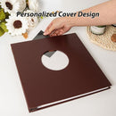 RECUTMS Photo Album Self Adhesive with Round Window 4x6 5x7 6x8 8x10 Magnetic Scrapbook with 40 Pages Leather Cover DIY Photo Album with Metallic Pen and Scraping Plate (Brown) by TinyTreasures Baby Boutique