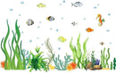 2 Sheets of 12x36 Inch Spring Summer Window Cling Sticker Fish, Plants, Aquatic Theme Window Stickers, Spring and Summer Decor, Home, Shop, Party Window, Glass, Wall Display Stickers (Aquatic Theme) by CozyNest Decor
