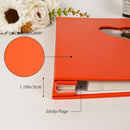 RECUTMS Photo Album Self Adhesive with Round Window 4x6 5x7 6x8 8x10 Magnetic Scrapbook with 40 Pages Leather Cover DIY Photo Album with Metallic Pen and Scraping Plate (Orange) by TinyTreasures Baby Boutique