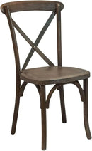 EMMA + OLIVER 2-Pack Gray Wash Dark Driftwood X-Back Chair by CozyNest Decor