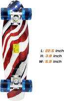 Skateboards Complete 22 Inch Mini Cruiser Retro Skateboard for Kids Boys Youths Beginners by TinyTreasures Baby Boutique