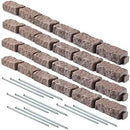 Beuta Landscape Edging | Garden Edging Border | Faux Stone Bricks for Lawn edging, Flower beds, Pathways & Yard Edging– 4 Packs | Each Section Has 6 Bricks 48"L x 4"W x 2.25"H | 12 Spikes |Cobblestone by GreenHaven Gardens
