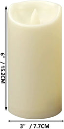 Waterproof Outdoor Battery Operated Flameless Pillar Candles with Timer White Plastic Realistic Flickering Fake Electric LED Lights for Lantern Garden Wedding Christmas Decorations 3”x6” 2 PCS by GreenHaven Gardens