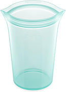 Zip Top Reusable Food Storage Bags | Large Cup [Teal] | Silicone Meal Prep Container | Microwave, Dishwasher and Freezer Safe | Made in the USA by TinyTreasures Baby Boutique