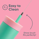 Owala Kids Insulation Stainless Steel Tumbler with Spill Resistant Flexible Straw, Easy to Clean, Kids Water Bottle, Great for Travel, Dishwasher Safe, 12 Oz, Pink and Teal (Real Cool Fish) by TinyTreasures Baby Boutique